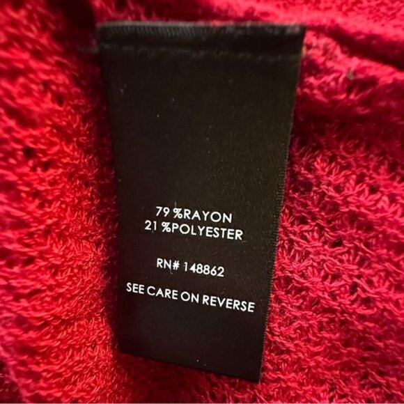 Women’s torrid 2 Crimson Red Drape Front Waffle Knit Waterfall Cardigan - Picture 10 of 13